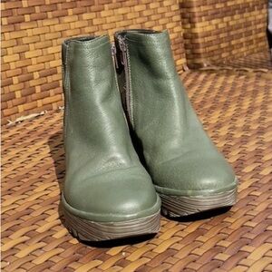 Fly London Dark Green Ankle Boots